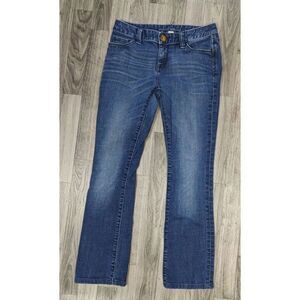 (3/$35) Banana Republic Size 25 Whiskered Straight Leg Skinny Denim Blue Jeans